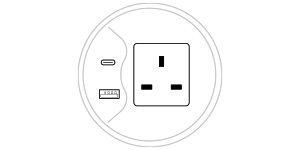 Mediabox M071 UK (1x230V, 1xUSB A charger, 1xUSB C charger) x 4