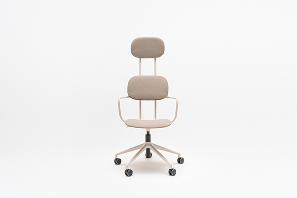 New School krzesło tapicerowane z zagłówkiem regulowane