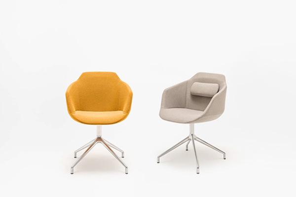 Ultra tapicerowane krzesło kubełkowe podstawa aluminiowa
