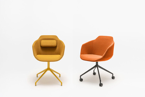 Ultra obrotowe tapicerowane krzesło kubełkowe
